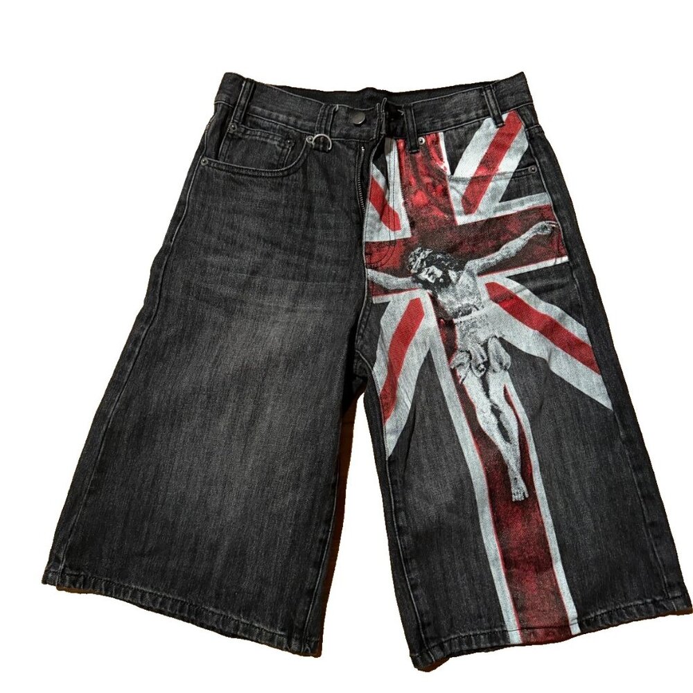 Bravest Studios Blue Union Jorts, Size 31 waist, Baggy Fit